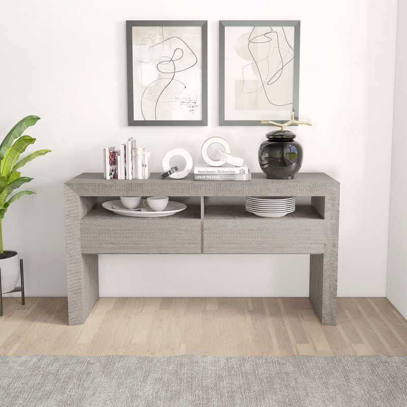 Armoire de rangement avec tiroirs Farmhouse, Gris clair