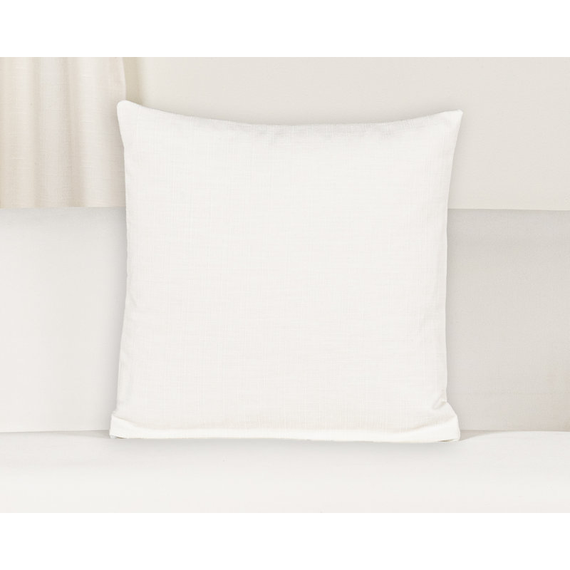 Coussin décoratif en faux lin Indy, Blanc, Carré 20 po, Polyester