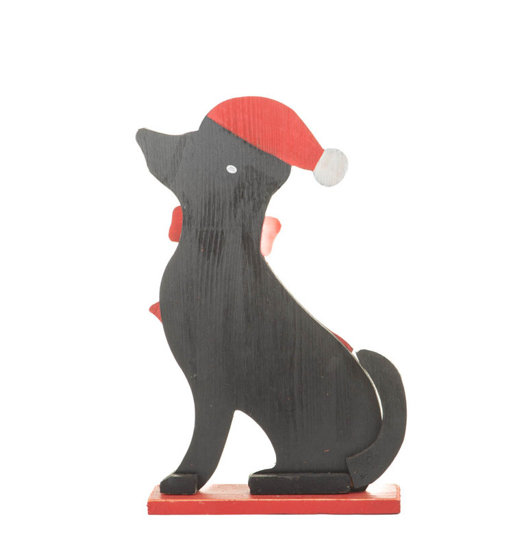 Chien debout noir assis