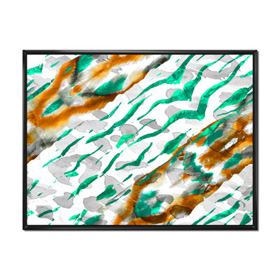 Vagues vertes et brunes - peinture sur toile