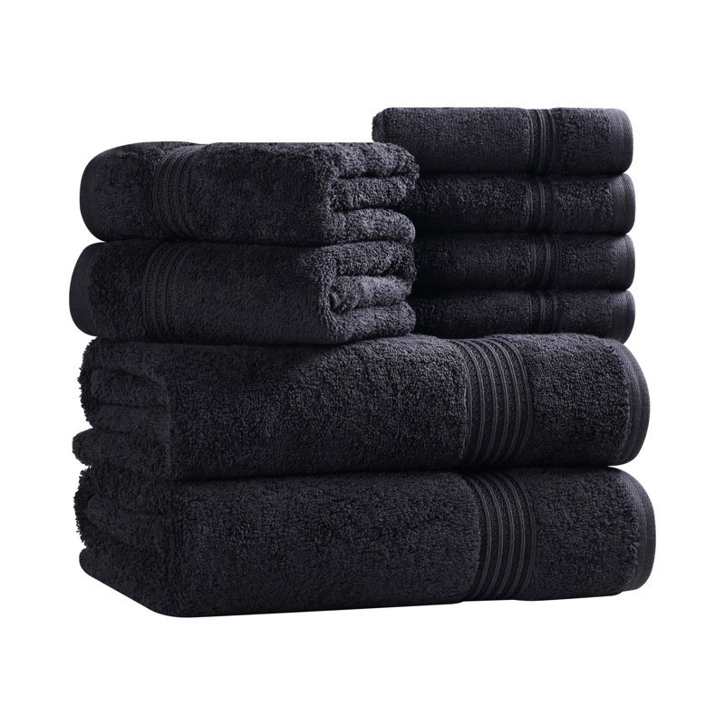 Ensemble de serviettes de bain 8 pièces Alexia Heritage, Noir
