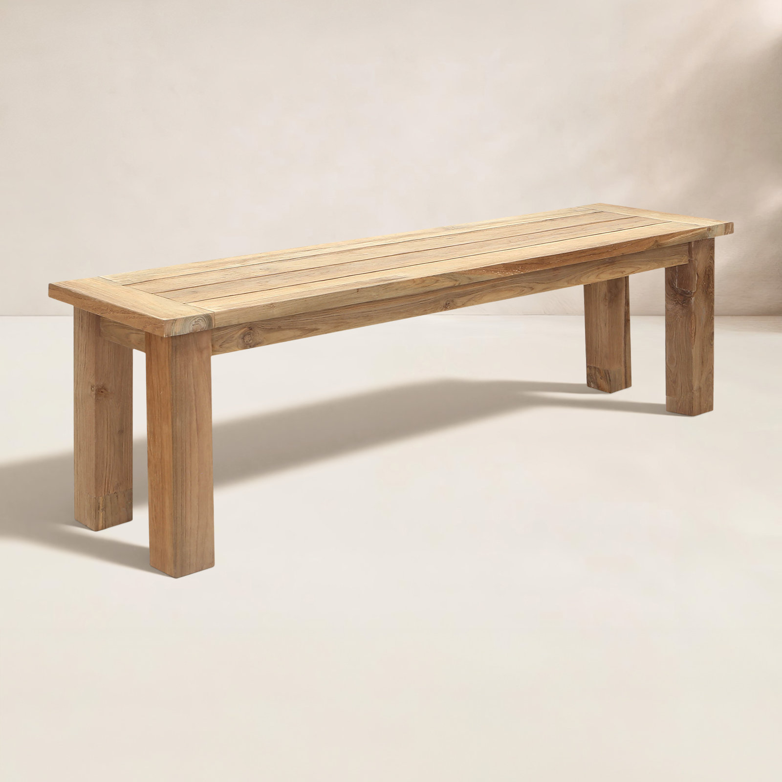 Bedwell Teak Picnic Bench, 17.7" H x 59.1" W x 15.7" D