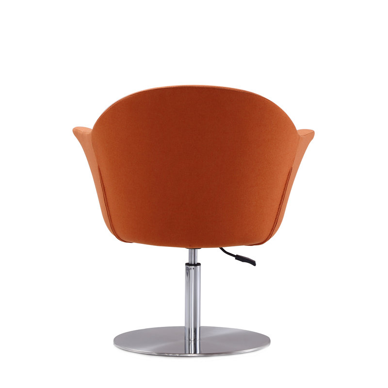 Luttrell Upholstered Swivel Armchair, Orange
