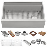 Roma Ledge 45" L x 19" W Undermount Kitchen Sink with Basket Strainer