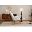 Chaise berçante en tissu avec repose-pieds Teddy