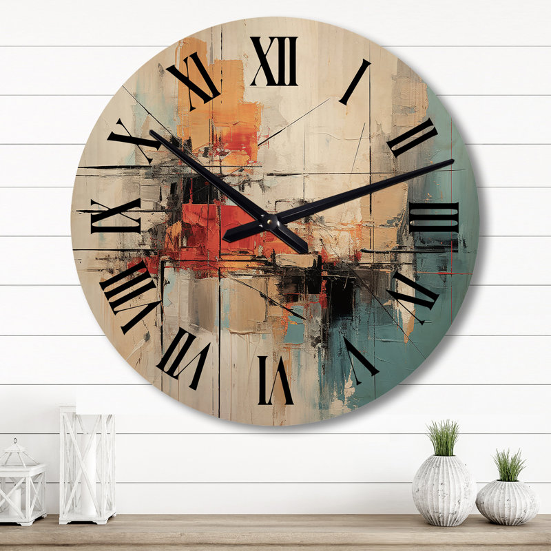 Horloge murale en bois massif Mulgrave, Grand