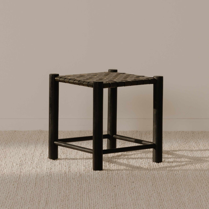 Selby Upholstered Accent Stool, Olive Green