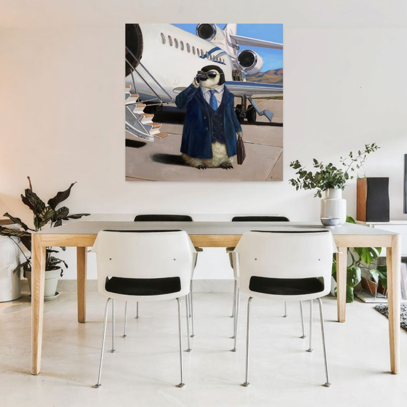 Vip - pingouin très important, art urbain contemporain, H 36 po x l 36 po