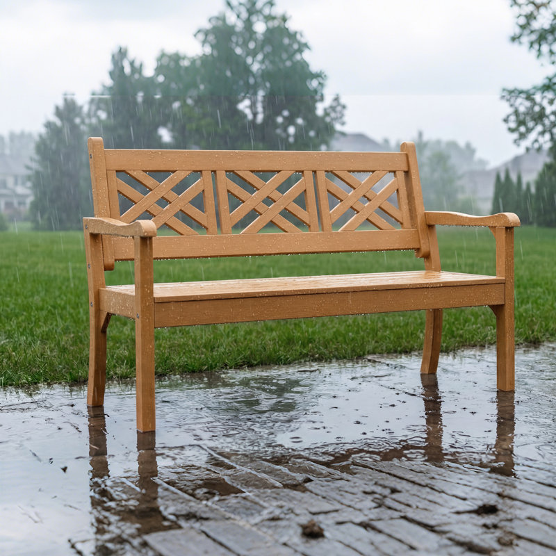 Banc de jardin Banc d'extérieur pour 3 personnes HiPS, Teck