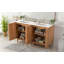 Ensemble de meuble-lavabo 59,8 po avec lavabo en céramique, style américain traditionnel, pieds en bois, structure en panneau de fibres à densité moyenne, portes à fermeture en douceur avec tablette réglable en forme de U, patins en plastique