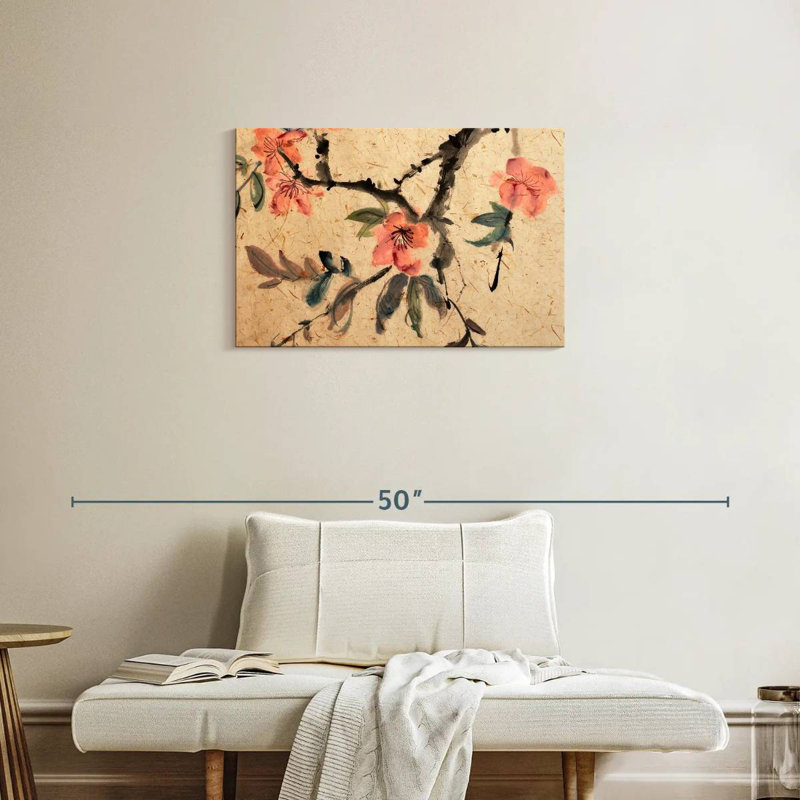 Harnek abstrait floral chinois, H 20 po x l 30 po