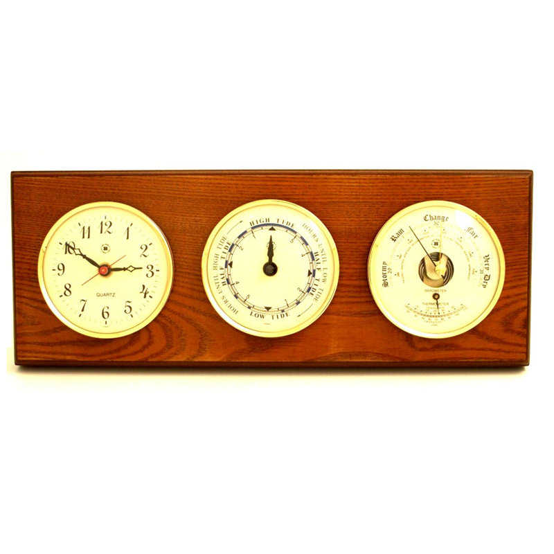 Calkins Metal Wall Clock, Oak