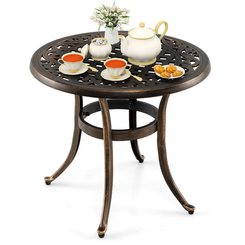Round Metal Outdoor Coffee Table - 60 cm W 60 cm D