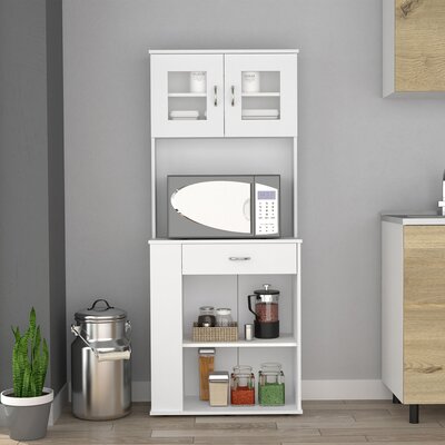 Victoria Pantry Double Door Cabinet with One Drawer, Two Shelves and Three Side Shelves -  Latitude Run®, 5C5DF4CDCB95474D880E8AC8057E0C1D