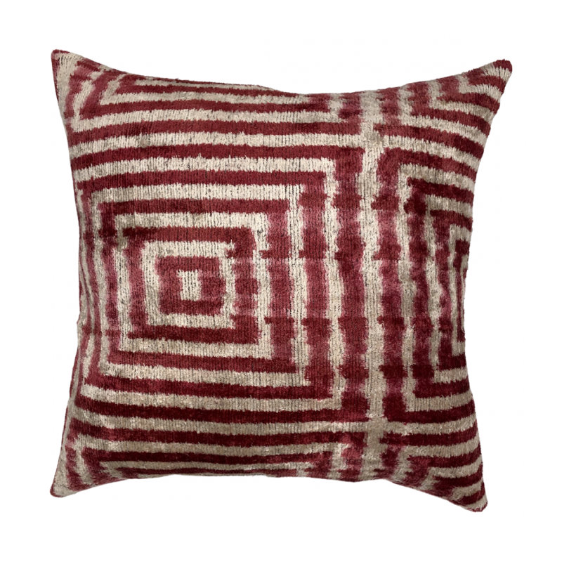 Square Pillow Cover & Insert, Pink/Beige