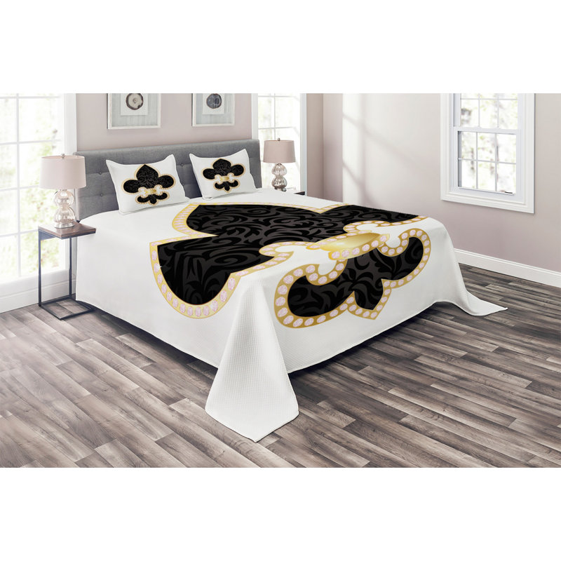Traditional Polyester Coverlet, King Bedspread + 2 Shams
