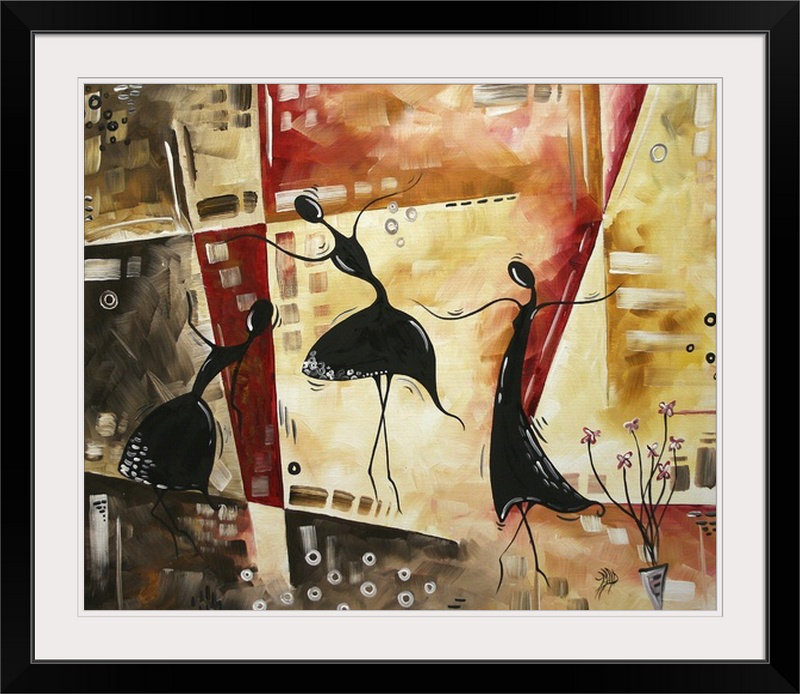 «Brodney Dancing Butterflies» par Megan Duncanson, impression, H 28 po x l 32 po x P 1 po, Cadre noir