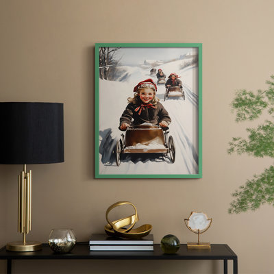 «Christmas Holiday Art», série 2-XXX, reproduction encadrée - bois massif