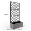 Metal Planter Box, with Diamond Lattice Trellis Planter Box, for Climbing Plants and Vines, Galvanized Raised Garden Bed on Wheels, Garden Bed with Trellis-1065160814