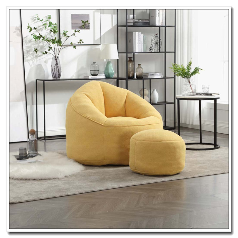 Fauteuil à billes rembourré avec repose-pieds