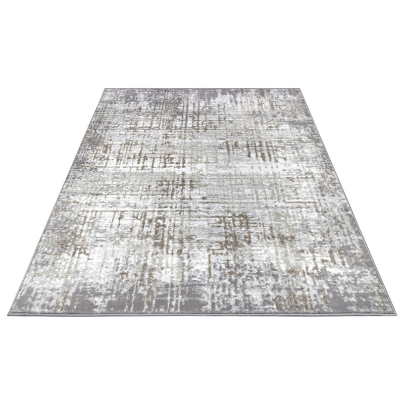 Shine Cream/Grey Rug, Rectangular 160 x 235cm