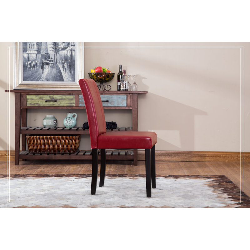 Chaise Parson Style Style, Similicuir rouge