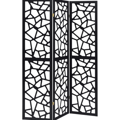 3 paravents noirs avec des accents de mosaïque exquis pour un décor moderne