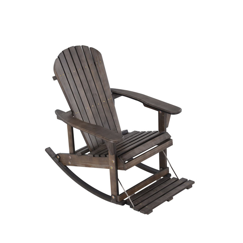 Chaise Adirondack en bois massif Tulare, Brun foncé