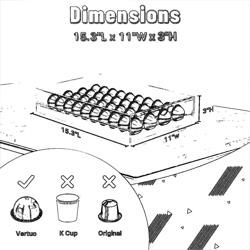 Porte-dosette et organisateur de Pod avec capacité de 40 capsules, rangement de tiroir en acrylique de 5 mm pour le bureau à domicile et les comptoirs de cuisine