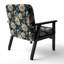 Fauteuil d'appoint éclectique en velours bleu et blanc Dynasty