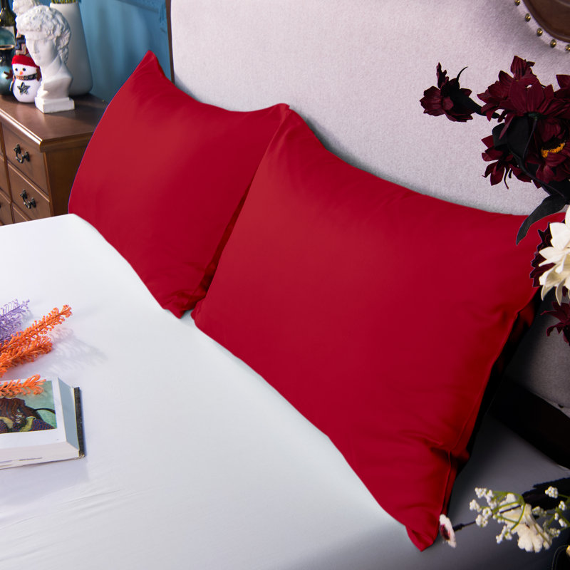 100% Cotton Standard - Set of 2, King, Red