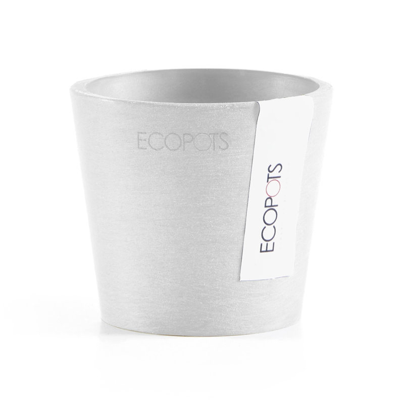 Modern Round Frost-Resistant Gray Recycled Plastic Planter