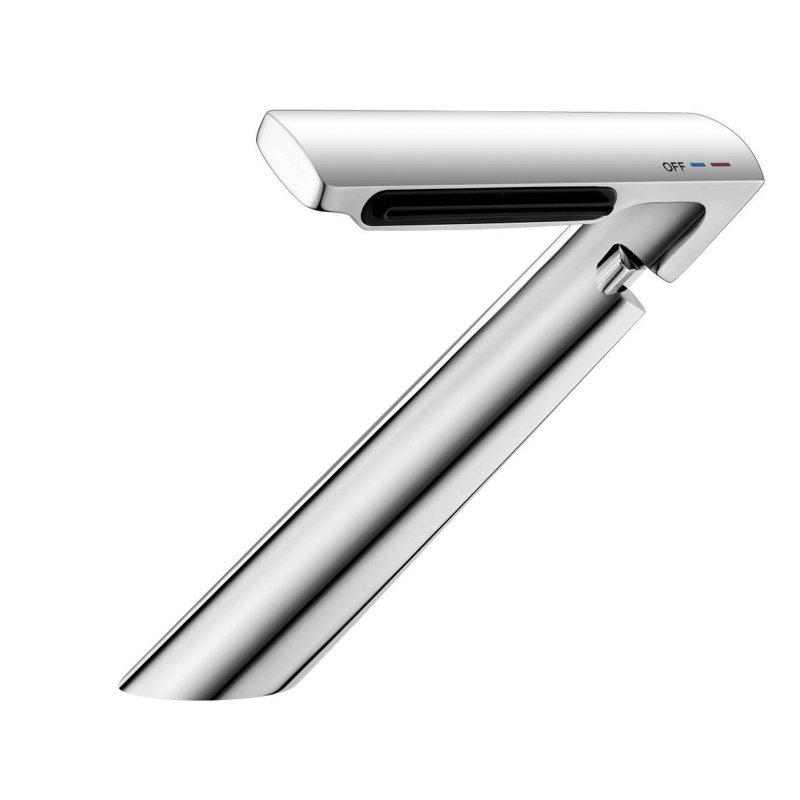 6.2"H Solid Brass Single Hole Bathroom Sink Faucet Waterfall Bathroom Faucet with Adjustable Aerator, Chrome