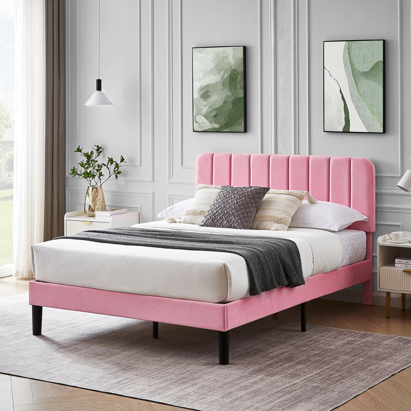 Auxter Upholstered Platform Bed Frame with Adjustable Headboard