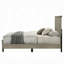 Ensemble de chambre pour grand lit, finition grise, tête de lit à panneau, ensemble 2 pièces avec lit et table de chevet-127337388