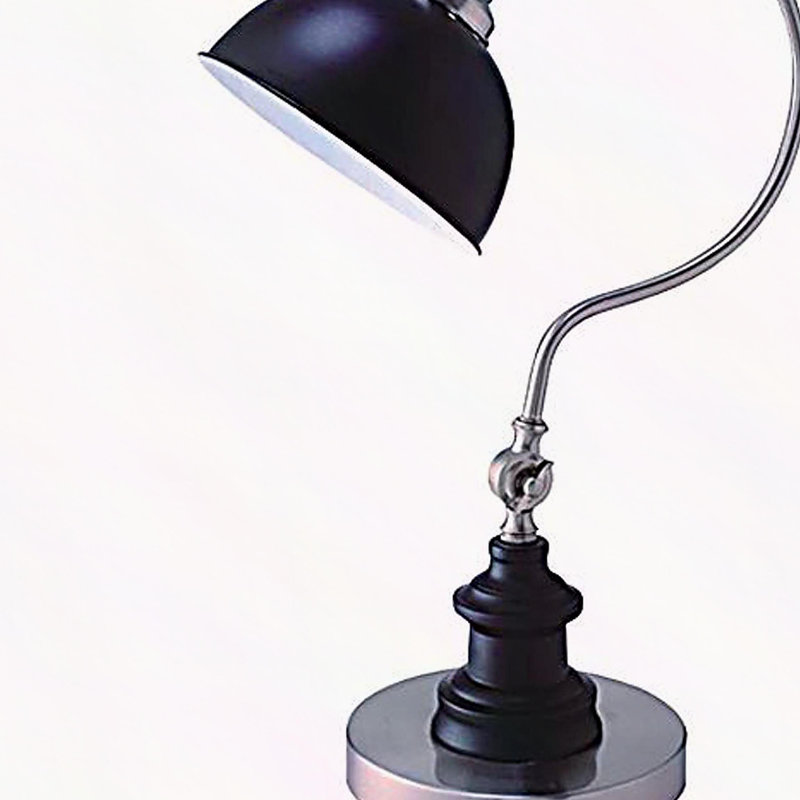 22"H SATIN NICKLE GOOD NECK TABLE LAMP