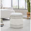 Repose-pieds de rangement 18 po en laine tissée à la main beige avec motif touffeté et noué