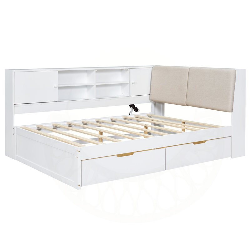Versatile Wooden Twin Isavela with Multiple Storage Options and Advanced Features, White