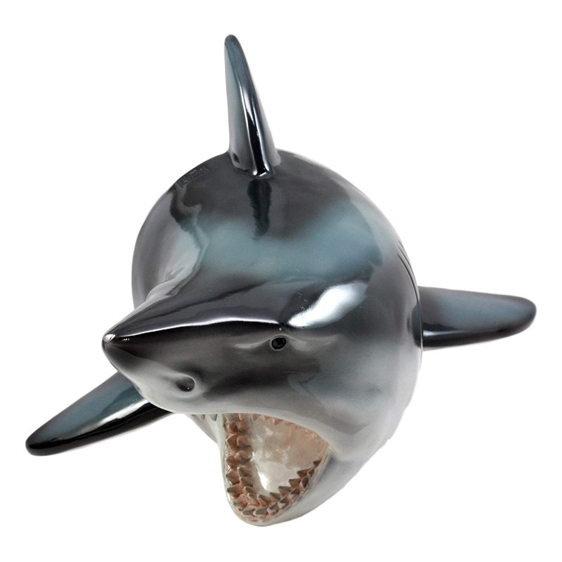 Décoration murale suspendue sculpturale de great shark trophée
