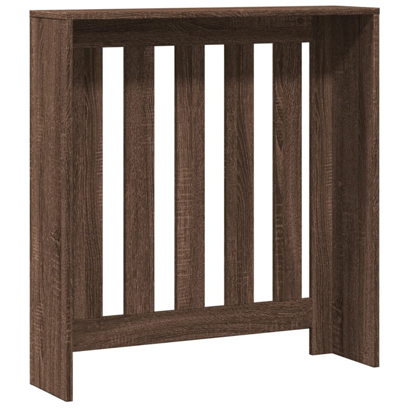 Small Radiator Cover, Brown Oak, 78 x 20 x 82 cm, Vertical Slats