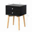 Table de chevet Mid-Century moderne avec 2 tiroirs et des pieds en bois robustes, parfait pour un décor rustique et contemporain.-127523269