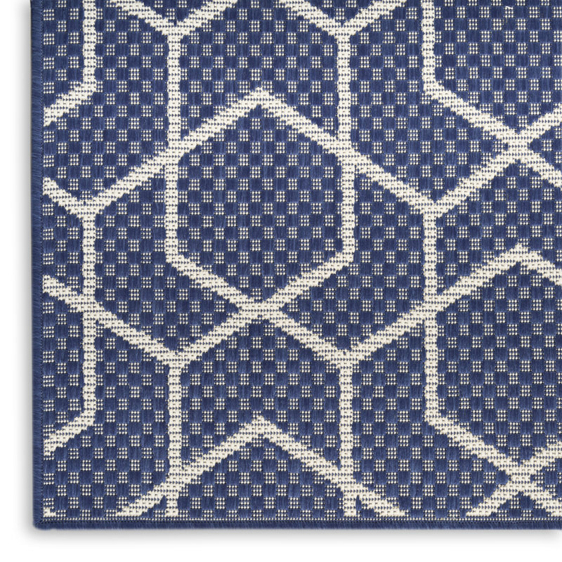 Reidy Modern Indoor/Outdoor Rug, Rectangle 4' x 6', Navy