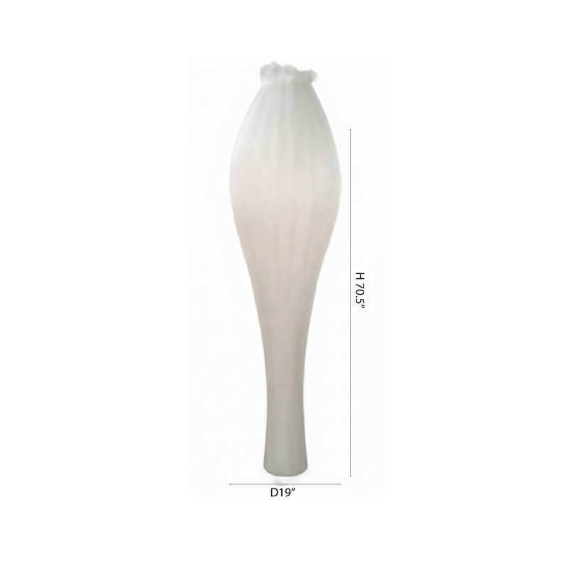 2-Light White Fabric Shade Floor Lamp