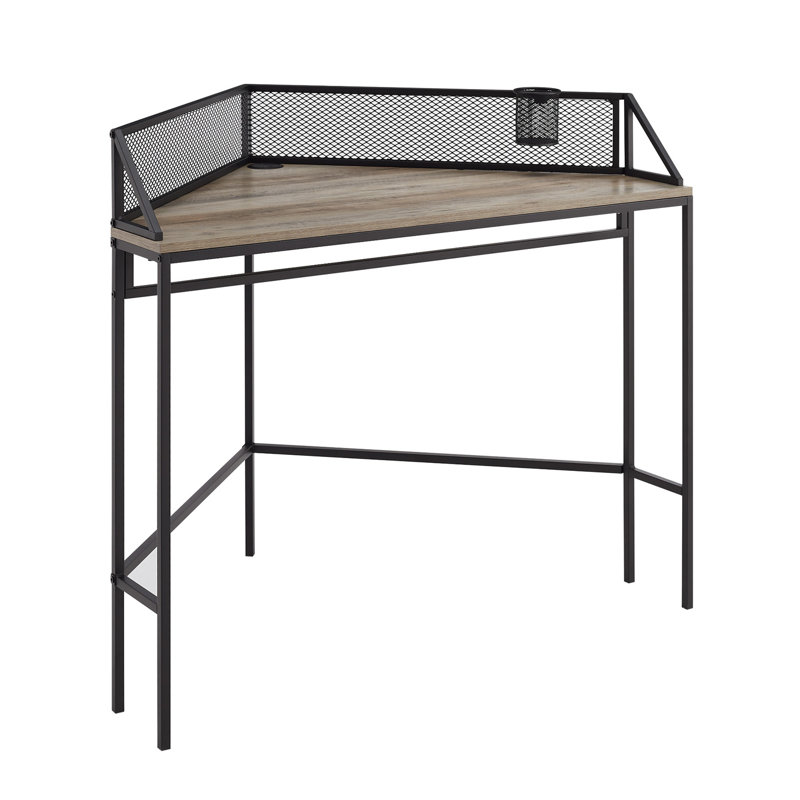 Bowie Industrial Corner Desk, Gray Wash