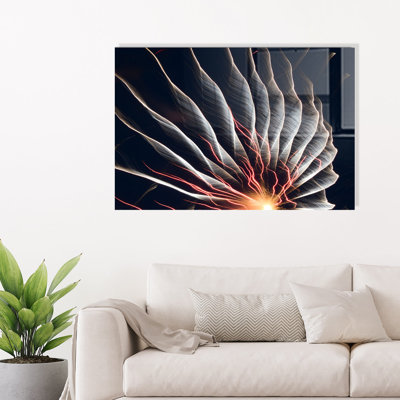 Peinture élégante en verre trempé de 11,8 po x 17,7 po | 100% verre trempé, épaisseur: 0,16 pouce | Superbe art mural pour la décoration intérieure, durable et facile à nettoyer, parfait pour les espaces de salon et de bureau