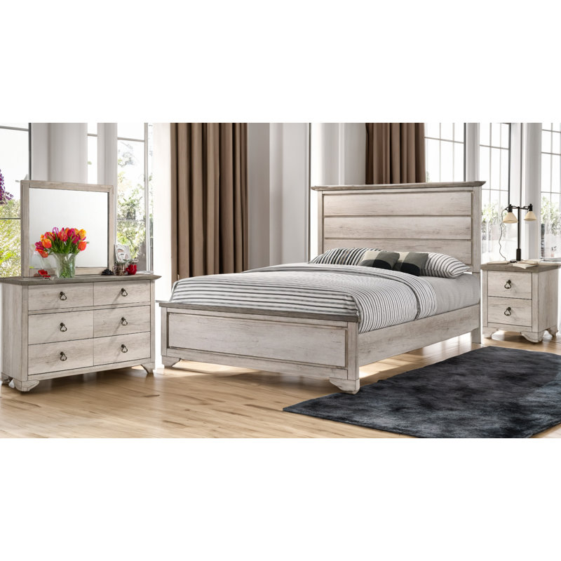 Ensemble de chambre à coucher à 4 panneaux avec commode Dezon, Grand
