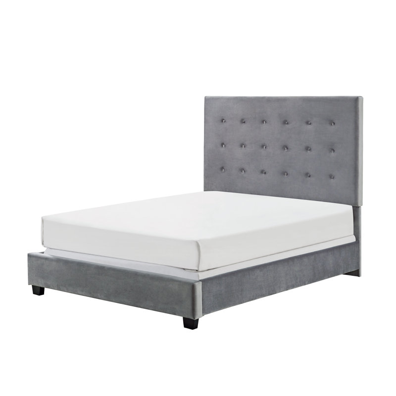 Benedict Upholstered Wingback Bed, King, Shale
