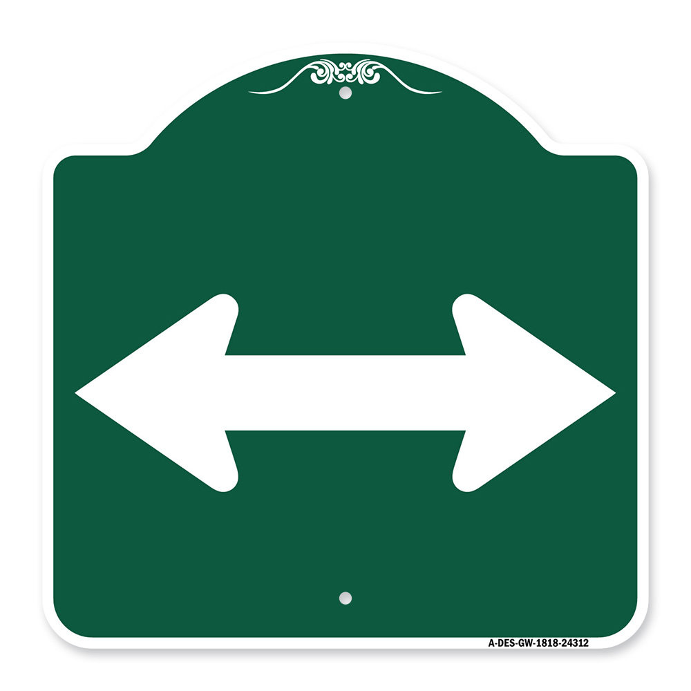 Signmission Designer Series Sign - Bidirectional Arrow (Black) | Green ...