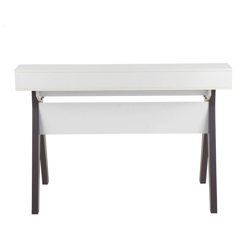 Wishbone Contemporary Desk In Grey And White Wood By