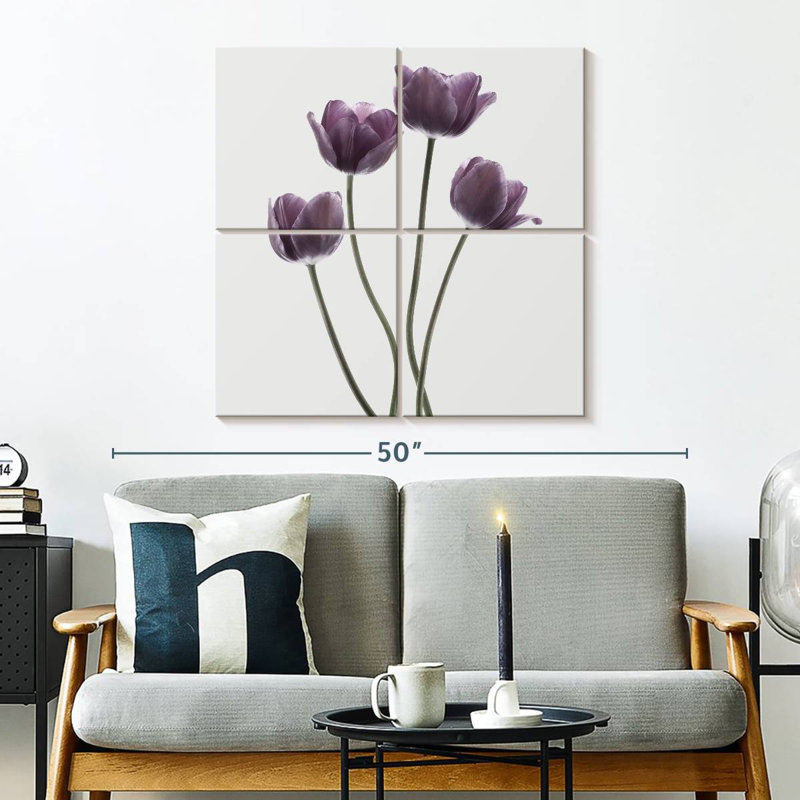 Harnek tulipes mauves, H 32 po x l 32 po